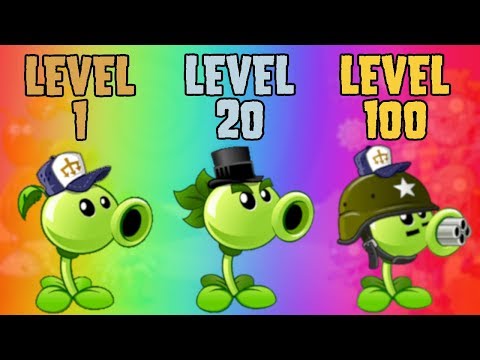 Plants vs Zombies 2 Peashooter Level 1 vs Level 20 vs Level 100 PvZ2 #1