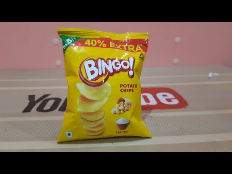 Bingo salted potato chips unwrapped