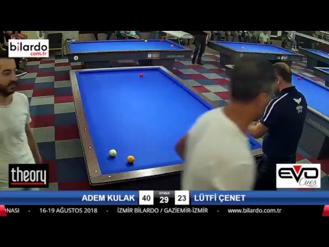 ADEM KULAK & LÜTFİ ÇENET Bilardo Maçı - İZMİR BİLARDO 3 BANT TÜRKİYE ŞAMPİYONASI-3. Tur