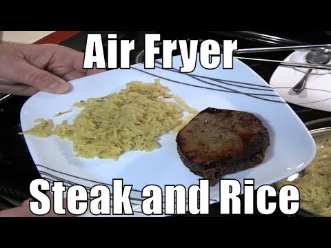 GoWISE USA Air Fryer Round Eye Steak and Rice -...