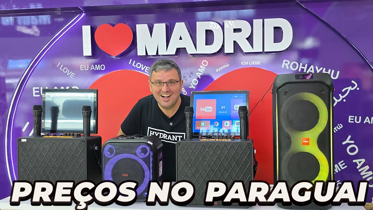Loja no Paraguai de eletrônicos com novas caixa de som da Ninja. Madrid Center