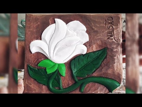 Nilsão Artesão - flor ENTALHADA na madeira