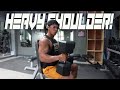 TRYING TO GET HEAVY ON SHOULDERS | SHOULDER WORKOUT