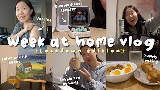 🏠 AT HOME VLOG (bc of lockdown..)🏠 divoom ditto speaker, cooking, getting vaccinated, paint & sip