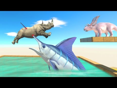 Long Jump Above Dangerous Swordfish - Animal Revolt Battle Simulator