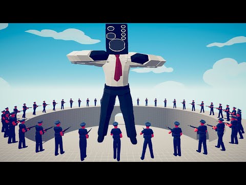 LARGE SPEAKER MAN vs AMERICAN POLICE TEAM - Totally Accurate Battle Simulator