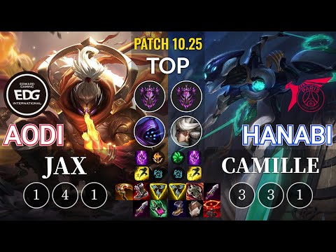 EDG Aodi Jax vs TLN Hanabi Camille Top - KR Patch 10.25