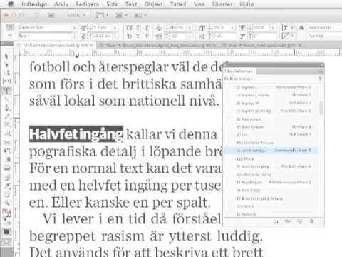 Fet ingång i Indesign