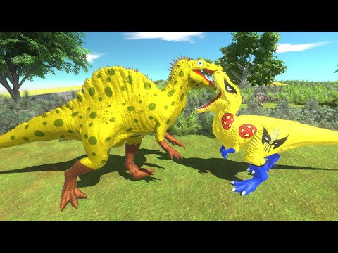 SPONGEBOB SPINOSAURUS JUNGLE DEATH RUN - Animal Revolt Battle Simulator