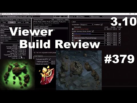 [Path of Exile] Reviewing My Viewer's Build - 1__End's Stone Golem Elementalist & TIMESTAMPS - 379
