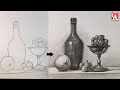 Still Life Drawing Step By Step With Pencil Shading For Beginners ChitraArtAcademy