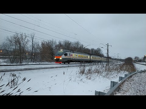 Электропоезд ЭП2Д-0092 ЦППК станция Яхрома 18.12.2021
