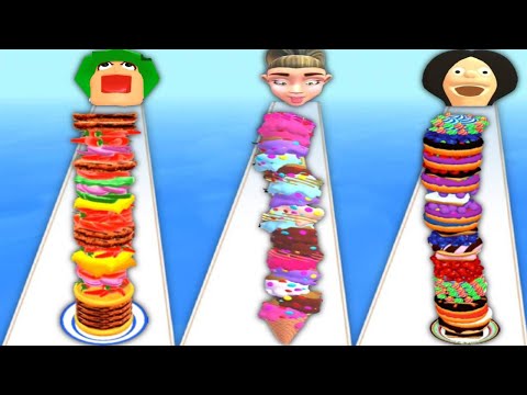BURGER RUN vs ICE CREAM RUNNER vs PANCAKE RUSH - Triple Game