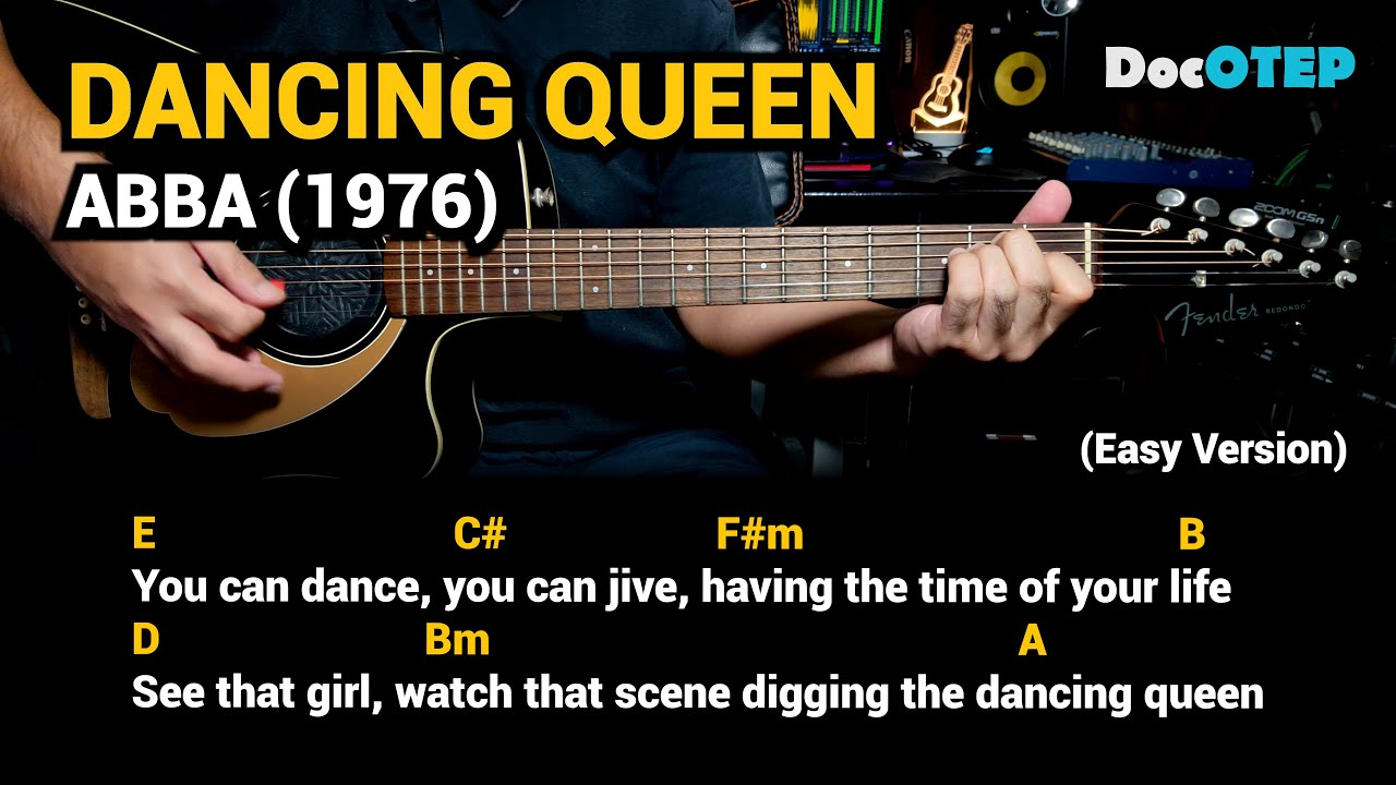 Dancing Queen - Abba (1976) (Easy Guitar Chords Tutorial with Lyrics)