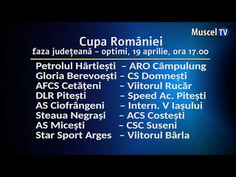 Jurnal MUSCEL TV 28.03.2023 SPORT – fotbal – Cupa României - programul optimilor