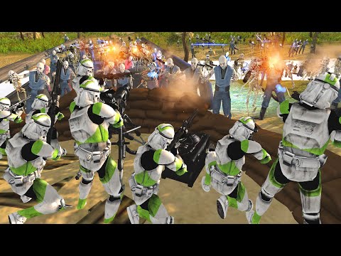 Republic Fort Defends CLONE UNDEAD ARMY! - Men of War: Star Wars Mod Battle Simulator