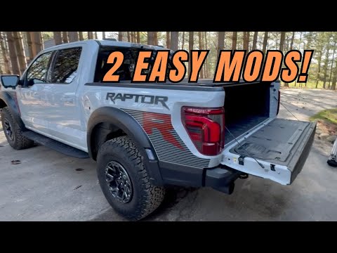 2026 Ford F-150 Raptor first mods upgrades to install Rigid Amber LED lens cover and Tonneau cover