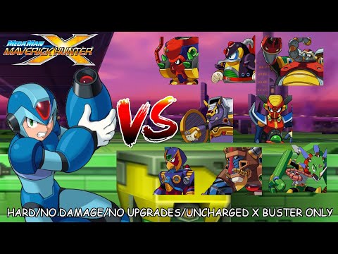 Mega Man Maverick Hunter X: All Bosses as X (Hard/No Damage/No Upgrades/Uncharged X Buster Only)