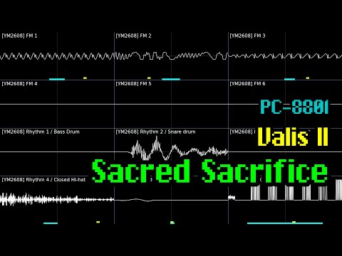 Shinobu Ogawa - "Sacred Sacrifice" (Valis II, PC-8801) [Oscilloscope Visualization]