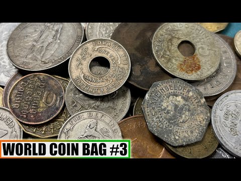 Expensive & Unique World Coin Bag w/SILVER & HISTORIC Rare Coinage Inside - Bag #3