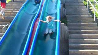Johnna And Mikaila Enjoying The Big Slide