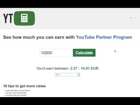 How much money you get for 1000 views on Youtube