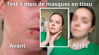 TEST SKINCARE K-BEAUTY ! 1 masque en tissu par jour pendant 1 mois ! - Elora