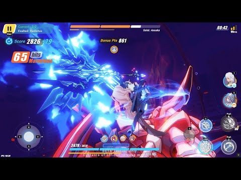 HI3 5.5 BETA Exalted Red Lotus (387D) - Physical UP Sahā: Assaka (860) - PE Carole HoS