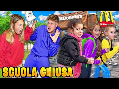 AURORA NON ENTRA A SCUOLA PERCHÈ È CHIUSA E VA AL MC DONALD'S CON DAYANA E MATTIA IL SUO FIDANZATO!