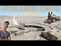 Abandoned steam locomotives at a train depot in the desert | URBEX