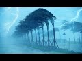 Fall Asleep Quickly With Terrible Hurricane Strong Winds Heavy Rain Thunder At Night