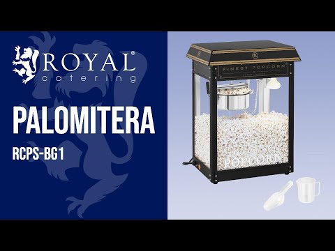 vídeo - Palomitera vintage - de sobremesa - negra y dorada - 5 kg/h - 1500 W
