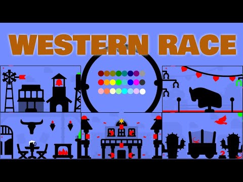 24 Marble Race EP. 66: Western Race (by Algodoo)