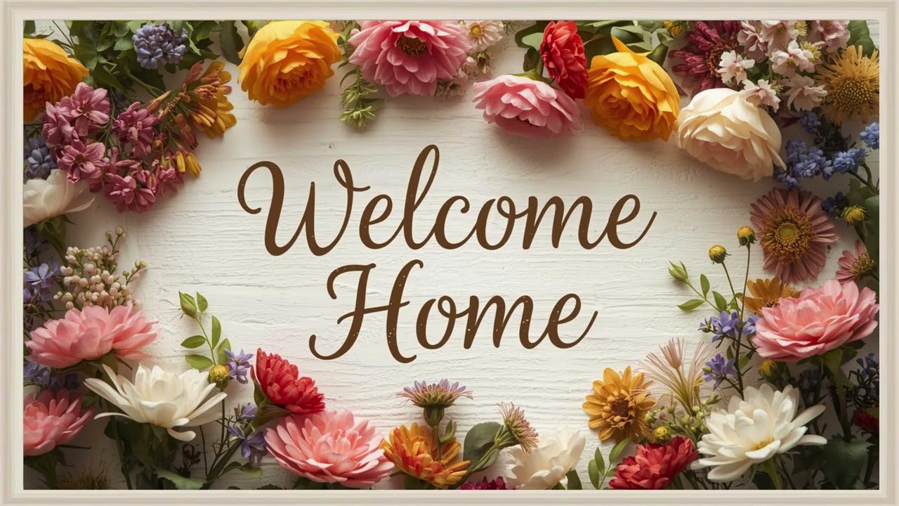 Welcome Home Screensaver / 4K/ Wallpaper / Frame Art / TV Art / Flower Frame / Floral