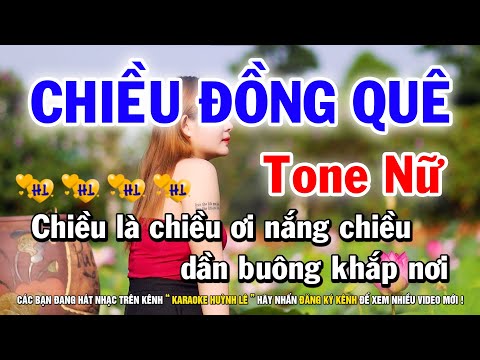 Karaoke Chiều Đồng Quê - Tone Nữ ( Am ) Nhạc Sống Cha Cha Cha | Huỳnh Lê