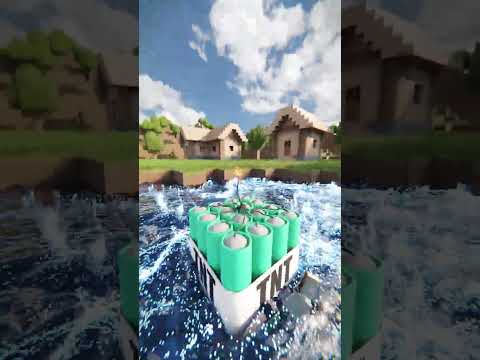 Obsidian Multiverse - Blue TNT vs Water Realistic Physics / Minecraft RTX #minecraft #shorts