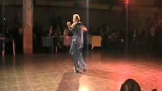 Elina Roldan and El Pibe Sarandi first milonga exhibition at La Viruta