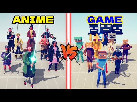 DEMON SLAYER TEAM ( ANIME ) VS MINECRAFT TEAM ( GAME ) | Totally Accurate Battle Simulator