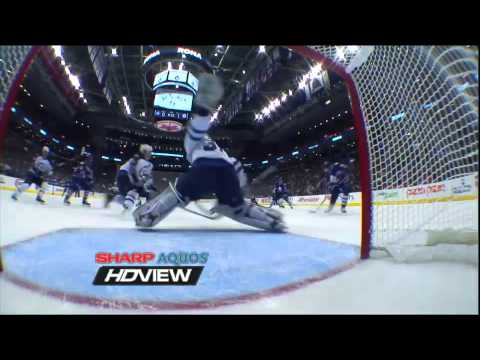 Joffrey Lupul scores and shatters goal cam 10/19/11