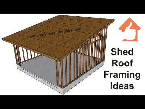 Conventional Shed Roof Framing Design for Two-Car Garage With 4:12 Pitch or Slope