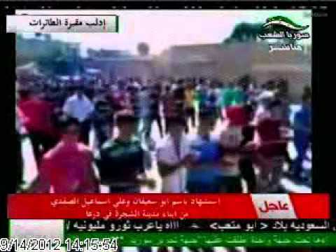 تغطية تلفزيونية لأحداث جمعة ادلب مقبرت الطائرات على قناة سوريا الشعب