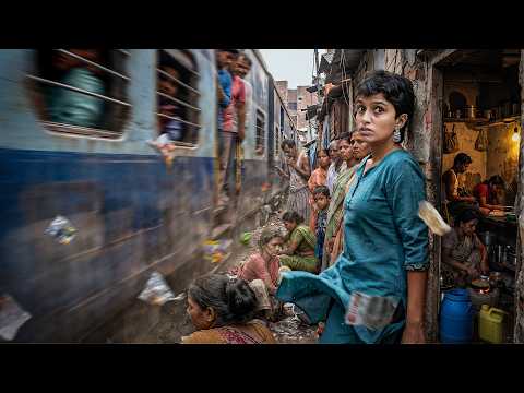 Reality of a railway track slum😰