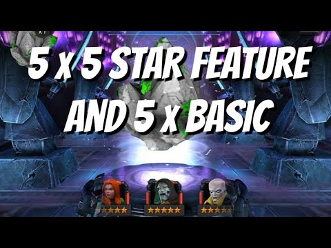 5 x 5 Star Feature Crystals and 5 x 5 Star Basic Crystals Opening - Marvel Contest of Champions