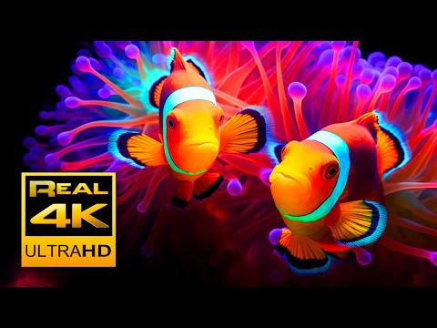 Beautiful Clown Fish Aquarium & Relaxing Music in 4K - Sleep Meditation - 2 hours - UHD Screensaver