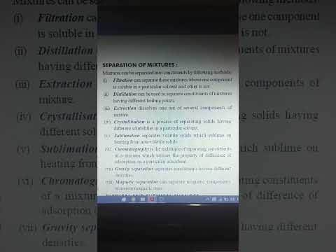 Methods for Separation of Mixtures