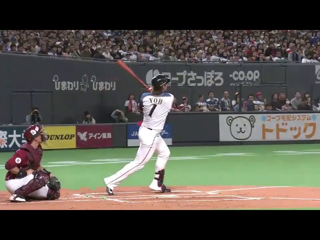 【1回裏】ファイターズ・陽 左中間へ今季初アーチ!! 2015/3/29 F-E