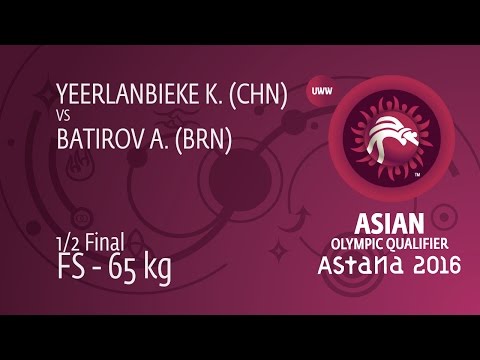 1/2 FS - 65 kg: K. YEERLANBIEKE (CHN) df. A. BATIROV (BRN), 6-1