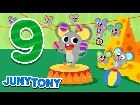 Nueve Ratones del Circo | El Número Nueve | Canción Infantil | JunyTony en español