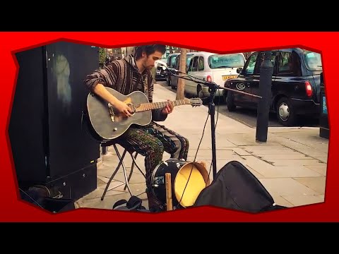 Street Performer Cam Cole Rock Guitar Music Live Busking in London I See Blues Performers