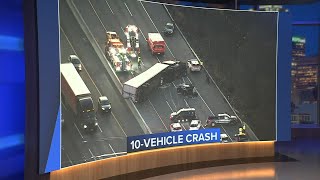 10-vehicle crash ties up traffic on New Jersey Turnpike